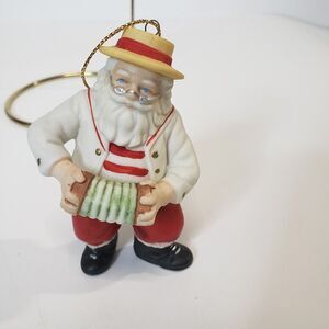 Vintage 90s Santa Around the World Italy Porcelain Christmas Ornament